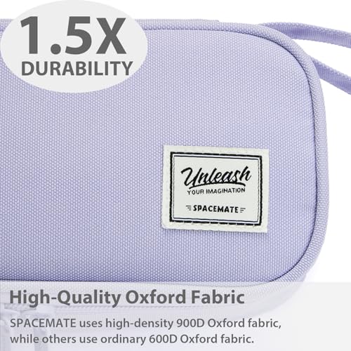 SPACEMATE Pencil Case Pouch Box Bag School Supplies Girls Boys Kids, Cute Preppy Stuff Large Big Capacity Aesthetic Pen Organizer, Back to College Stationary, Light Purple, Standard Stlye, 1800ml - Image 3