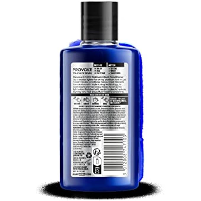 Provoke TOUCH OF SILVER GO ICY CONDITIONER 150 ML, ICY PLATINUM LOOK IN JUST 1 WASH, TRIPLE TONING TECHNOLOGY TO COOL DOWN WARMER BRASSY TONES FOR AN EXTRA LIGHT COLOUR, ENRICHED KERATIN TO HYDRATE - Image 3
