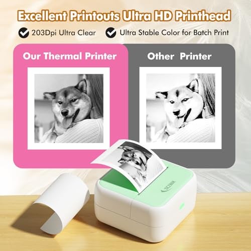 SEZNIK Mini Printer, Inkless, Thermal, Bluetooth, Portable Printer, Compatible Android, iOS Mobile. 1 Year Warranty (MiniX-Green) - Image 5