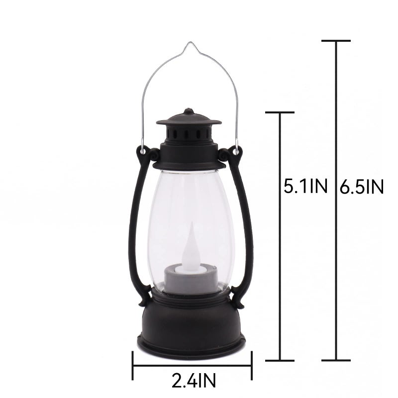 Reperla 5.1 inch Mini Lanterns 6-Pcs LED Candle Small Lanterns Decorative Indoor Outdoor Hanging Light Ornaments Home Decor for Weddings Western Camping Party Halloween Christmas Decorations - Image 2
