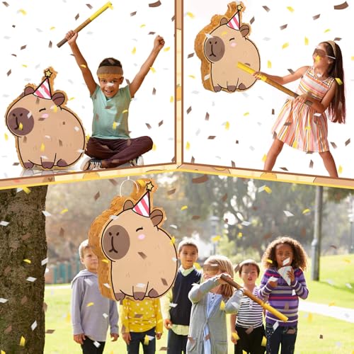 Seenelling Cute Capybara Themed Piata Cute Capybara Piata for Science Party Supplies Christmas Festivals Holiday Photo Props Fiesta Party Supplies Birthday Centerpiece Decor - Image 5