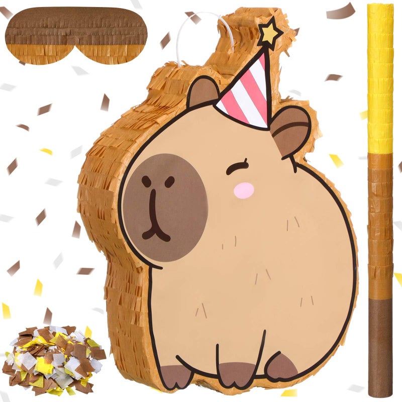 Seenelling Cute Capybara Themed Piata Cute Capybara Piata for Science Party Supplies Christmas Festivals Holiday Photo Props Fiesta Party Supplies Birthday Centerpiece Decor - Image 3