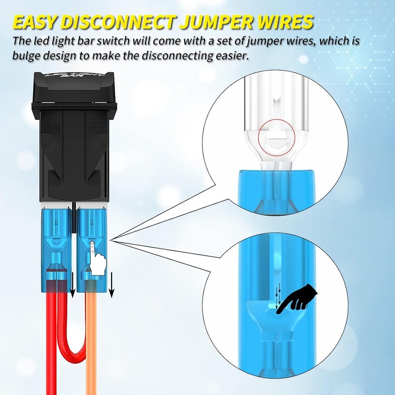 Joinfworld مفتاح شريط إضاءة LED من تشغيل/إيقاف بحري 5 دبوس ليزر مفتاح هزاز مقاوم للماء 12V 20A 24V 10A مفتاح تبديل شريط إضاءة LED أزرق مع أسلاك - Image 4