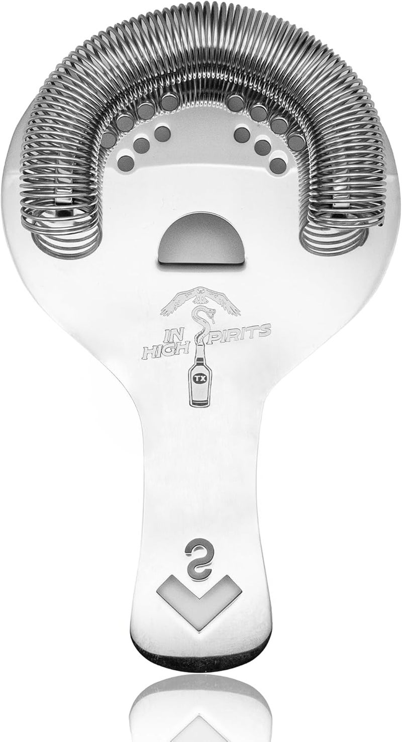 In High Spirits Hawthorne Strainer for Bartenders - Stainless Steel - Professional Cocktail Tool with Tight Coil - Durable Construction for High-Volume Bar Use - Image 1