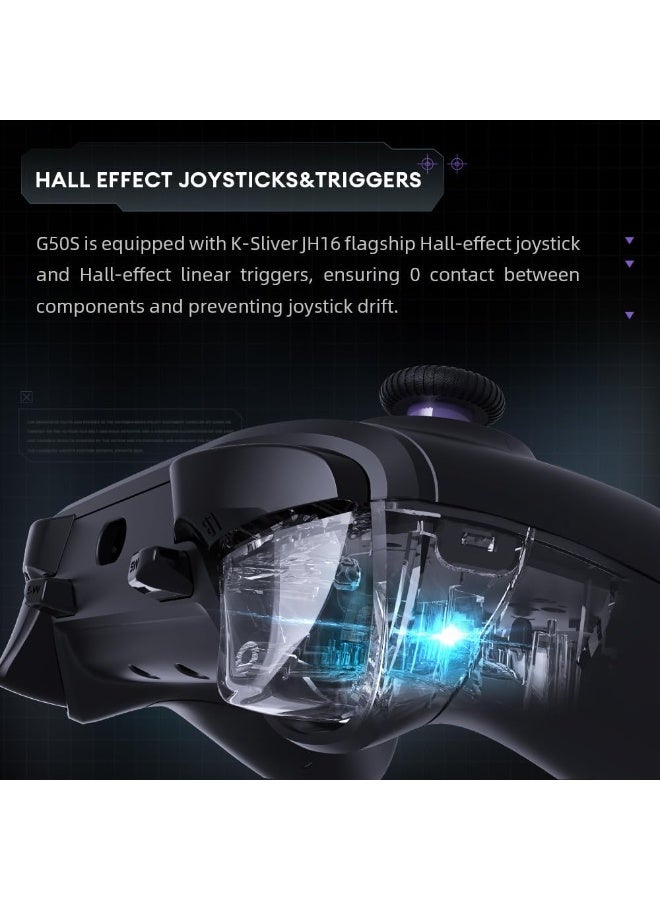 ثوندروبوت وحدة تحكم الألعاب اللاسلكية Thunderobot G50S بتردد 1000 هرتز وزمن استجابة منخفض للغاية، تعمل بتقنية البلوتوث، متوافقة مع أجهزة الكمبيوتر الشخصية/سويتش/أندرويد، مزودة بعصا تحكم وأزرار تحكم تعمل بتقنية تأثير هول، وجيروسكوب، و6 أزرار قابلة للبرمجة [أبيض] - Image 2