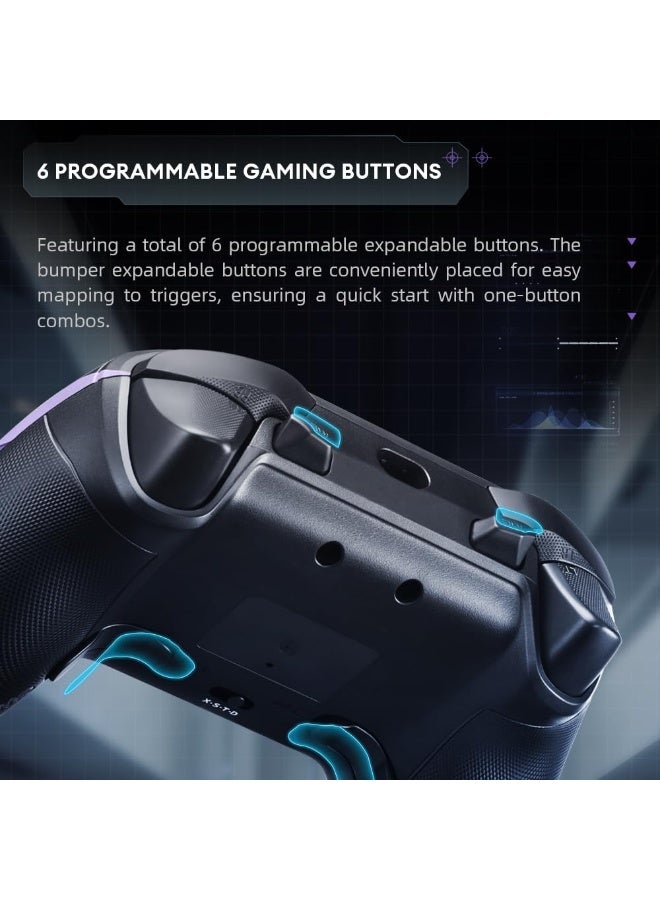 ثوندروبوت وحدة تحكم الألعاب اللاسلكية Thunderobot G50S بتردد 1000 هرتز وزمن استجابة منخفض للغاية، تعمل بتقنية البلوتوث، متوافقة مع أجهزة الكمبيوتر الشخصية/سويتش/أندرويد، مزودة بعصا تحكم وأزرار تحكم تعمل بتقنية تأثير هول، وجيروسكوب، و6 أزرار قابلة للبرمجة [أبيض] - Image 3