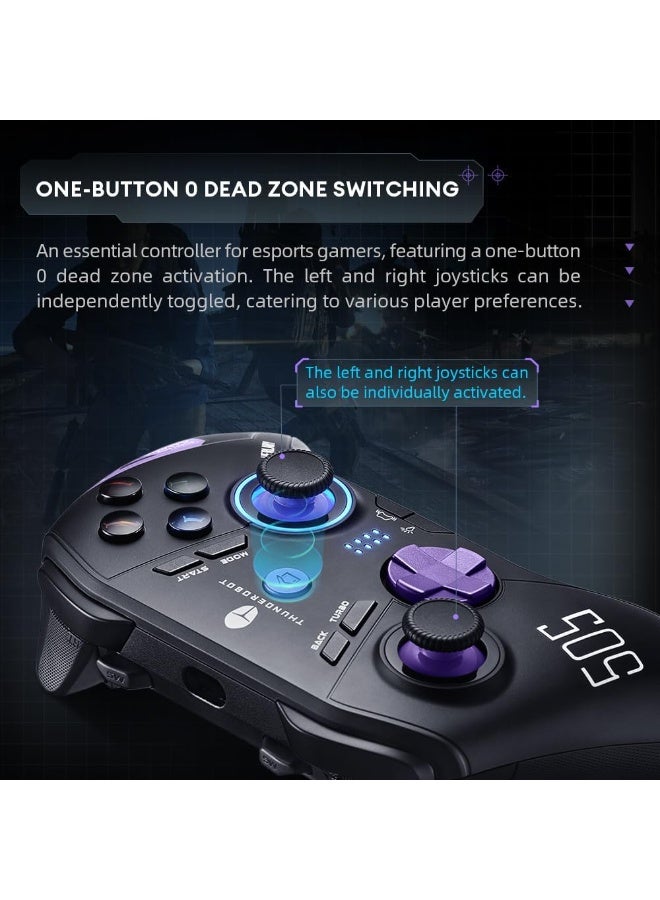 ثوندروبوت وحدة تحكم الألعاب اللاسلكية Thunderobot G50S بتردد 1000 هرتز وزمن استجابة منخفض للغاية، تعمل بتقنية البلوتوث، متوافقة مع أجهزة الكمبيوتر الشخصية/سويتش/أندرويد، مزودة بعصا تحكم وأزرار تحكم تعمل بتقنية تأثير هول، وجيروسكوب، و6 أزرار قابلة للبرمجة [أبيض] - Image 5