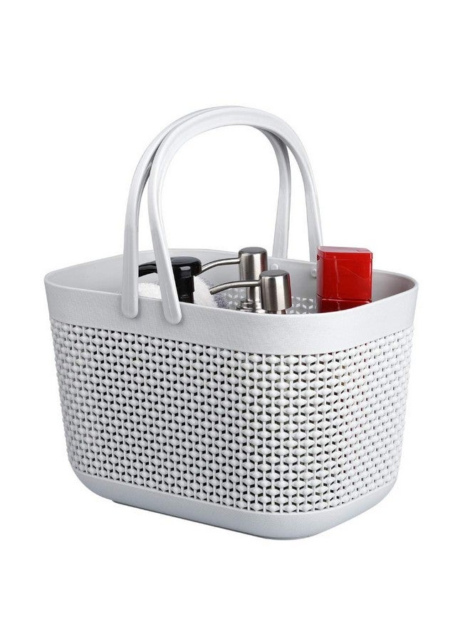 UUJOLY UUJOLY Plastic Organizer Storage Baskets with Handles, Shower Caddy Bins Organizer for Bathroom and kitchen（Grey  - Image 1