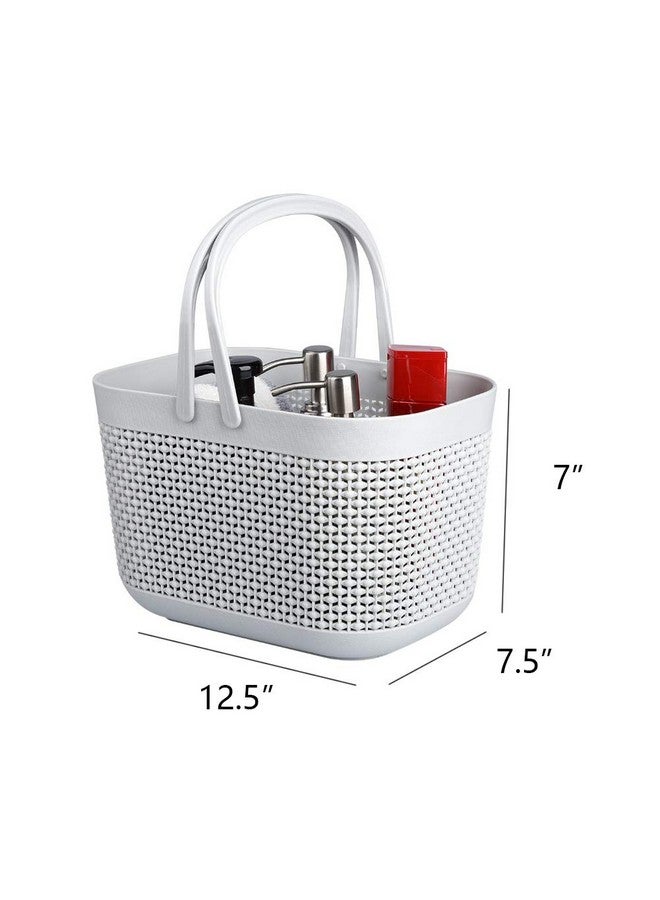 UUJOLY UUJOLY Plastic Organizer Storage Baskets with Handles, Shower Caddy Bins Organizer for Bathroom and kitchen（Grey  - Image 4