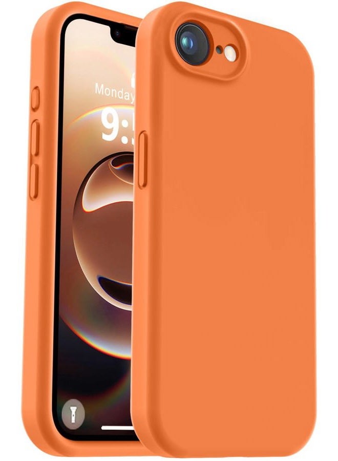 Vooii Compatible with iPhone 16e Case, Liquid Silicone Upgrade [Camera Protection] [Soft Anti-Scratch Microfiber Lining] Shockproof Phone Case for iPhone 16e 6.1 inch - Bright Orange - Image 1