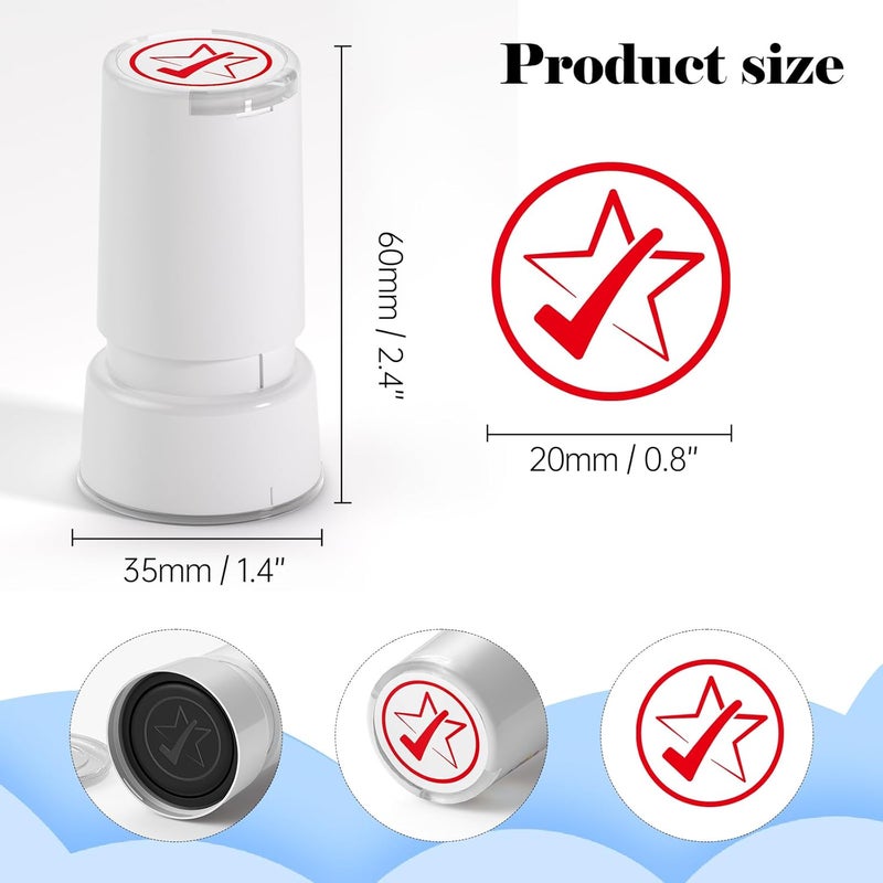WAHXIAOSW Self-Inking Check Mark Stamp for Teachers, Hand Stamps for Events and Classrooms, Teacher Stamps for Schools, Greeting Cards, Loyalty Cards, and Scrapbooks-1pcs - Image 2
