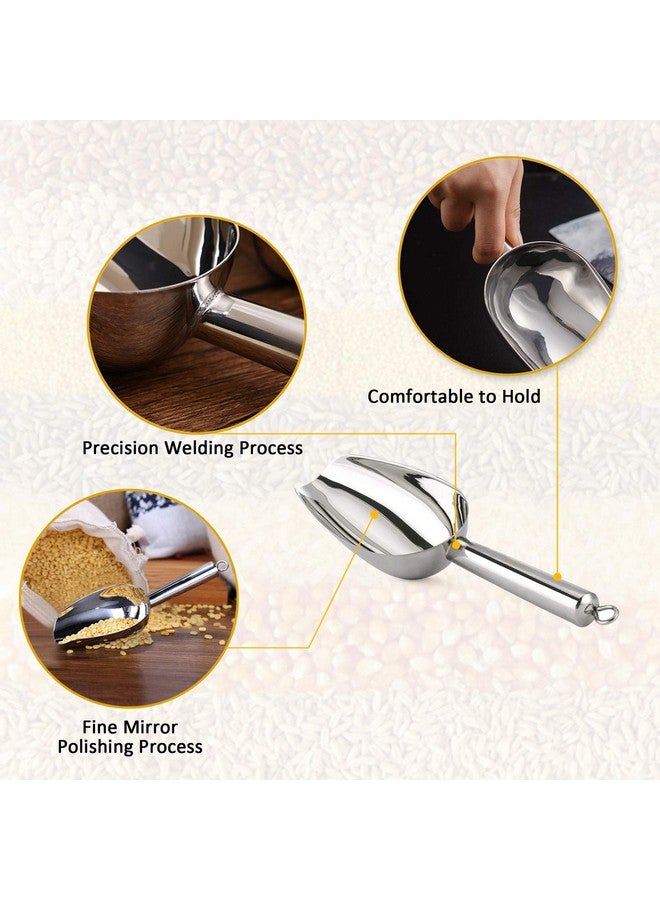 TeamFar TeamFar Mini Scoop, 3oz Stainless Steel Canister Small Ice Candy Scoop for Kitchen Dispenser Buffet Jars, Healthy & Sturdy, Multi-use & Mirror Finish, Dishwasher Safe-4 PCS  - Image 3