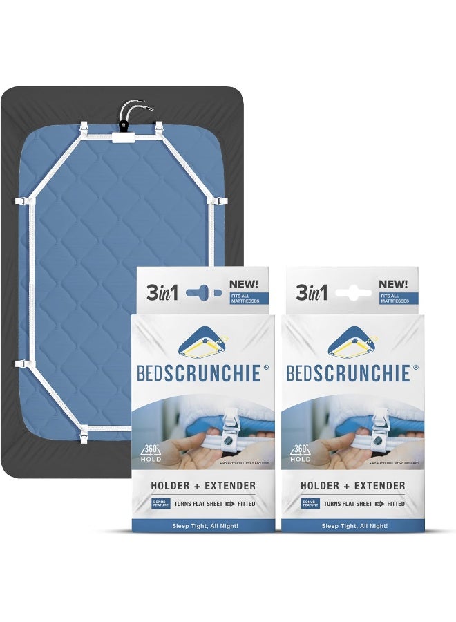 Bed Scrunchie  Sheet Holder Straps - Heavy Duty Gripper Clips - Strengthened Parachute Cord - 361 Degree Bed Sheet Tightener  - Image 1