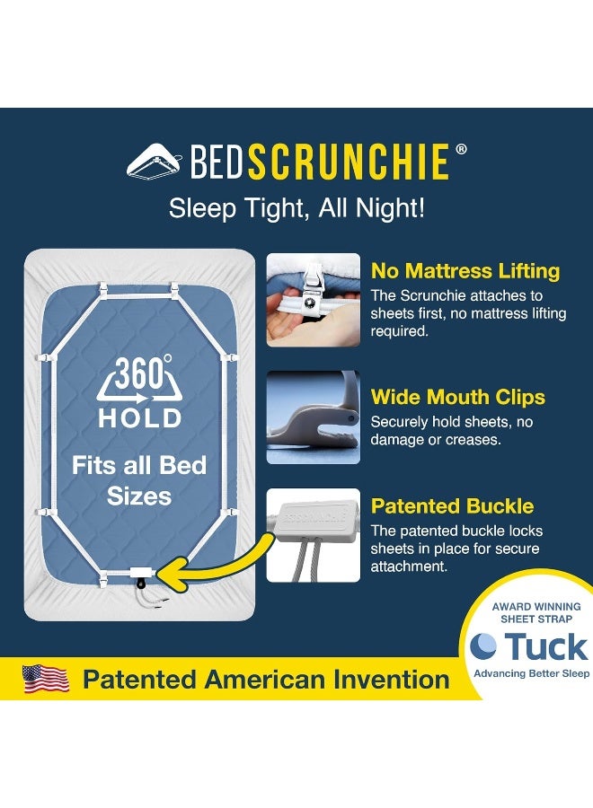 Bed Scrunchie  Sheet Holder Straps - Heavy Duty Gripper Clips - Strengthened Parachute Cord - 361 Degree Bed Sheet Tightener  - Image 2