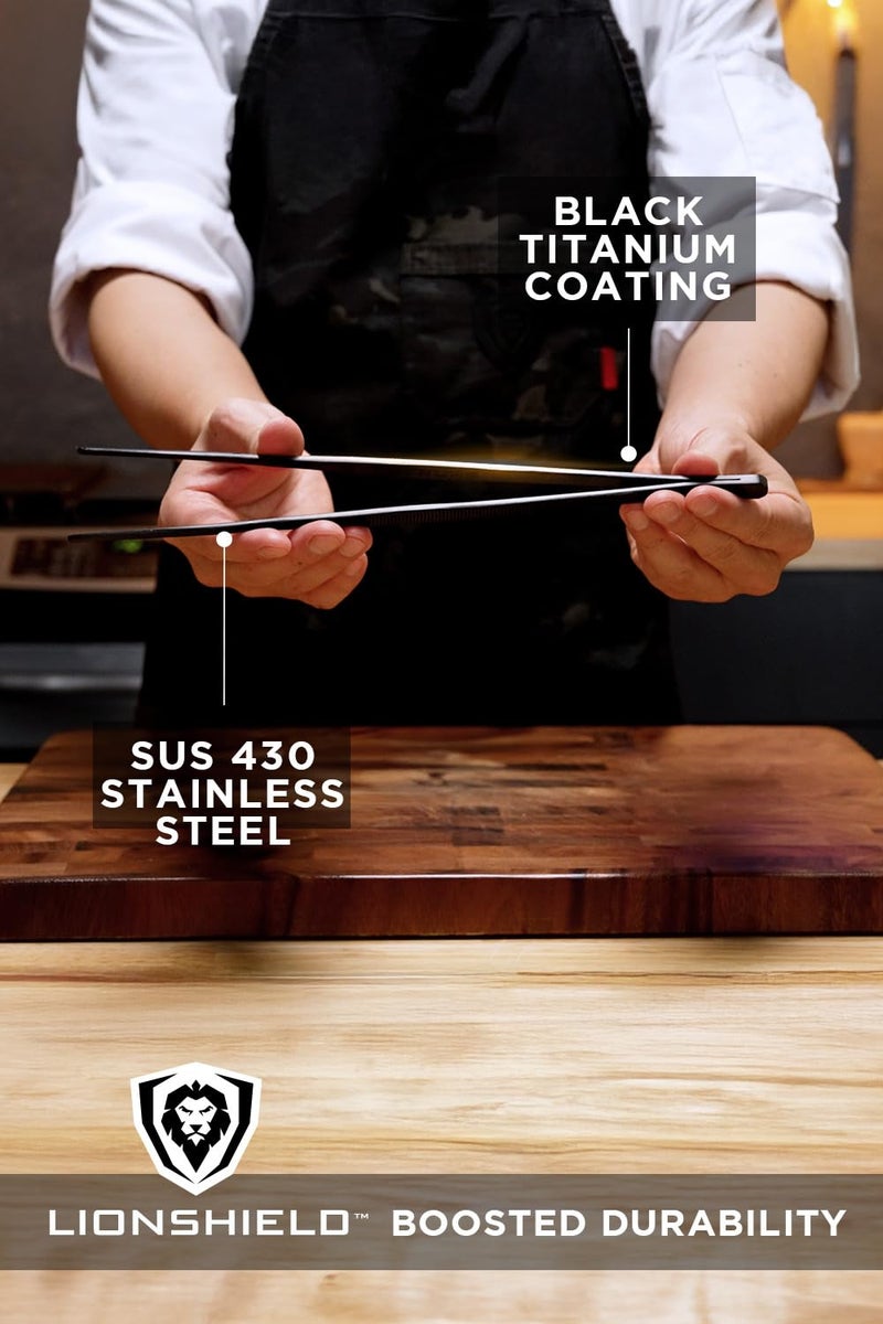 DALSTRONG Chef Tweezers Professional Kitchen Tongs- 12" high-precision Tweezer Tongs for Cooking - Stainless Steel Black w/vTitanium Coating -BBQ, Plating, Multi-use - Image 5