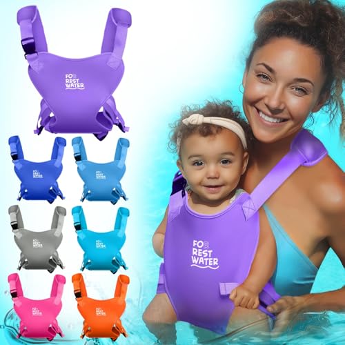 FOR REST WATER Baby Carrier - Premium Neoprene Ergonomic for Warm & Safe Water & Land Fun (4-24 Months) - Adjustable Infant & Toddler Harness – Summer & Winter Baby Carrier (Lilak) - Image 1