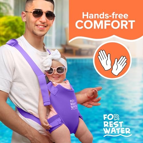 FOR REST WATER Baby Carrier - Premium Neoprene Ergonomic for Warm & Safe Water & Land Fun (4-24 Months) - Adjustable Infant & Toddler Harness – Summer & Winter Baby Carrier (Lilak) - Image 2
