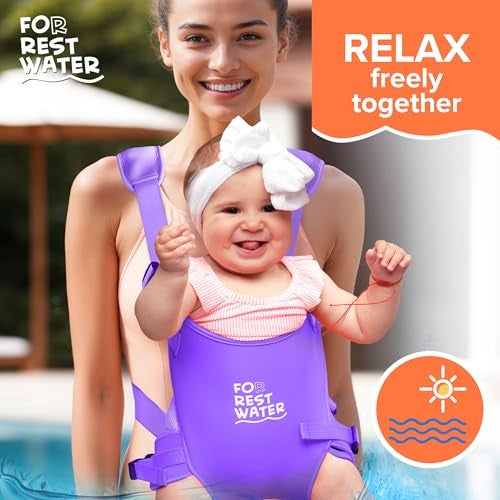 FOR REST WATER Baby Carrier - Premium Neoprene Ergonomic for Warm & Safe Water & Land Fun (4-24 Months) - Adjustable Infant & Toddler Harness – Summer & Winter Baby Carrier (Lilak) - Image 3