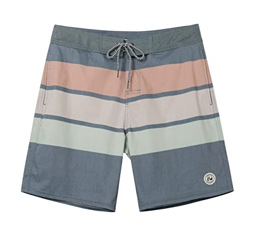 SURF CUZ Mens Vintage Cruzer Stretch Boardshort Chino ShortsDeep Gray Stripe36 - Image 1