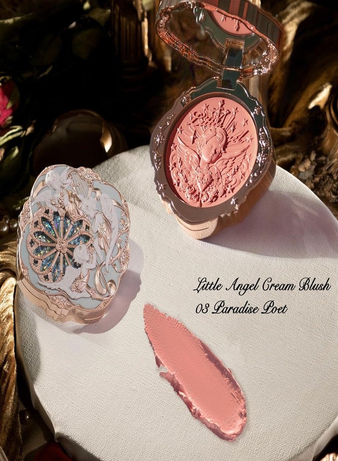 Flower Knows Little Angel Cream Blush Set,Muted Red Hydrating Blush for Cheeks,Buildable & Blendable Dewy Face Makeup,Soft Long-Lasting Cute Make Up(03 Paradise Poet+04 Rose Ashes) - Image 4