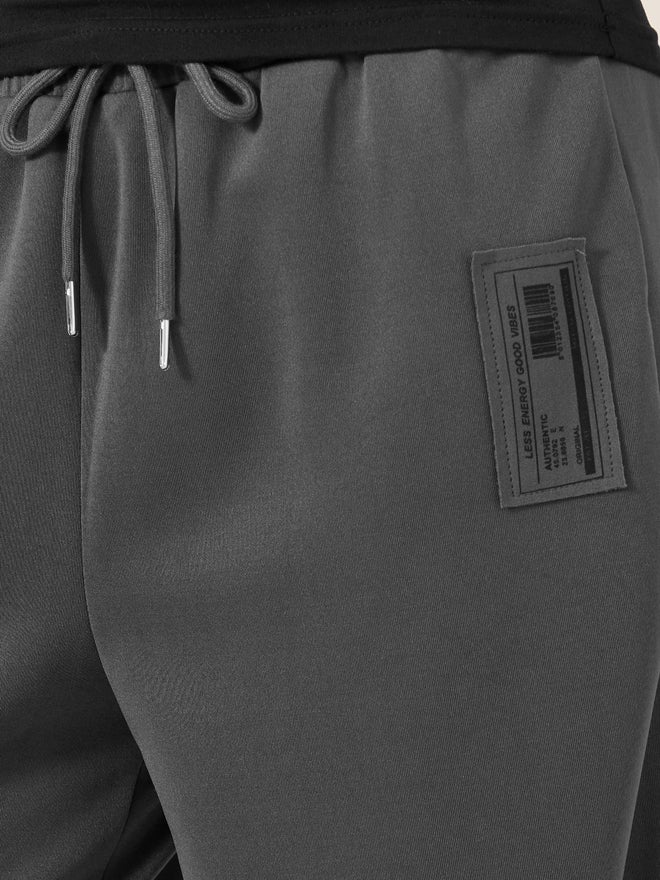 Styli Styli Badge Detail Scuba Wide Leg Joggers  - Image 3