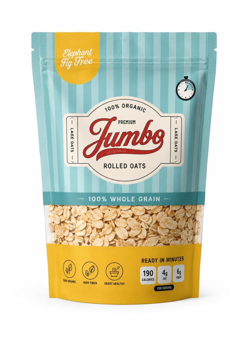 Elephant & Fig Tree Original Norwegian Jumbo Rolled Oats 500g | Oatmeal | High Fiber | Vegan | Healthy Breakfast | Granola Grade - Image 3
