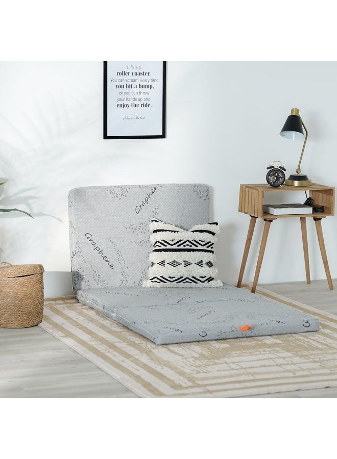 DANUBE HOME Houston Bamboo Foldable Foam Single Mattress Medium Firm Feel Ortho Medical 180x90x6cm Graphene - Image 1