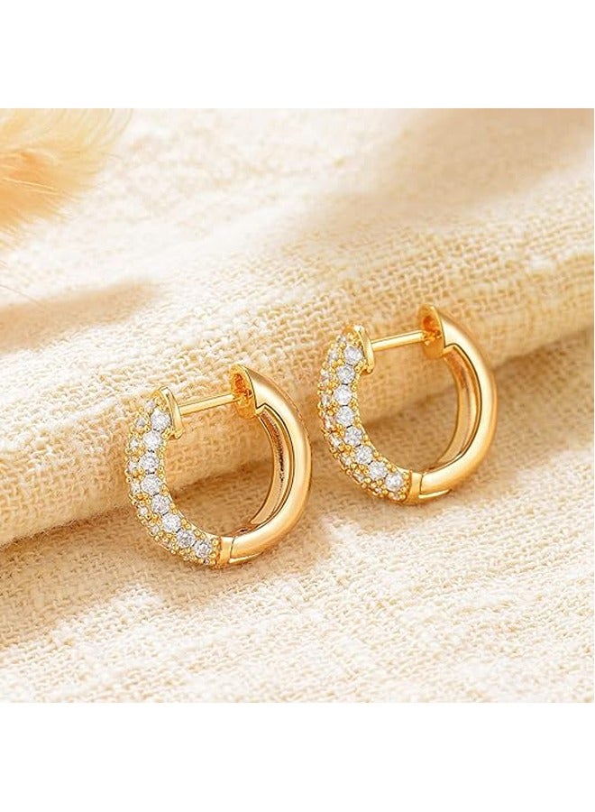 MEVECCO Women Huggie Hoop Earrings Gold Ear Stud Cuff 14K Gold Filled Small Boho Beach Simple Delicate Handmade Hypoallergenic Jewelry Gift - Image 4