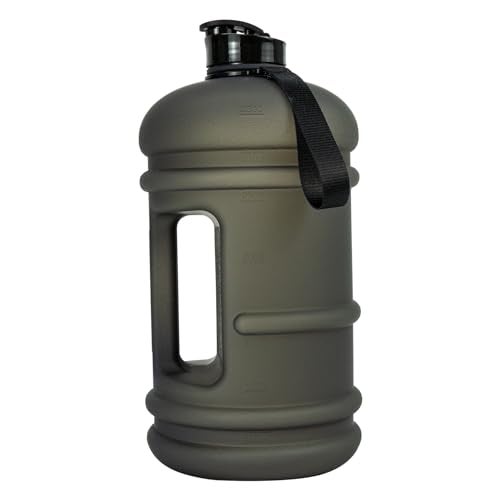 TOOFEEL 1 Gallon Water Bottle - 128 oz With Flip Lid, Measurements Marked, Leak Proof BPA Free Jug for Gym, Sports - Matte Black - Image 1