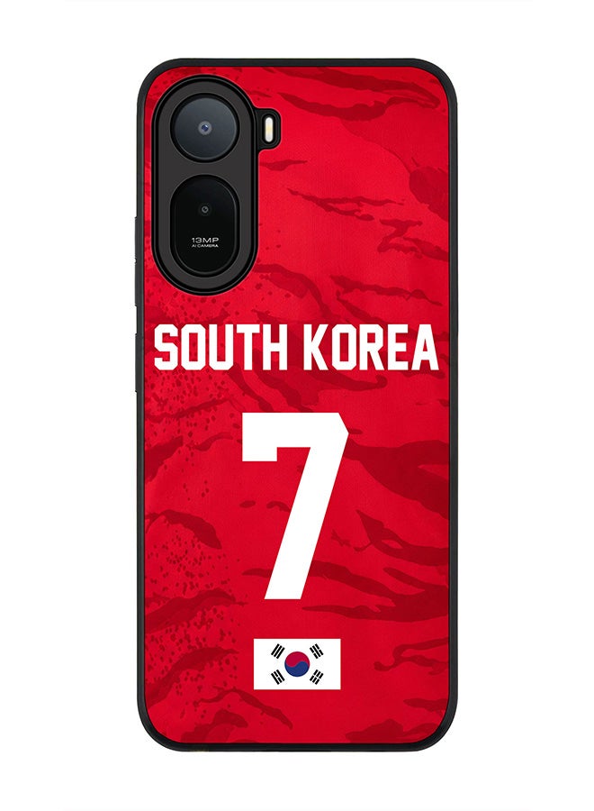 Stylizedd Rugged Case for Xiaomi Redmi A7 Pro 4G / Poco C81 / Poco C81 Pro / Poco C85x 5G- Slim Fit Hybrid Rubber Cover Football Team South Korea World Cup 2026