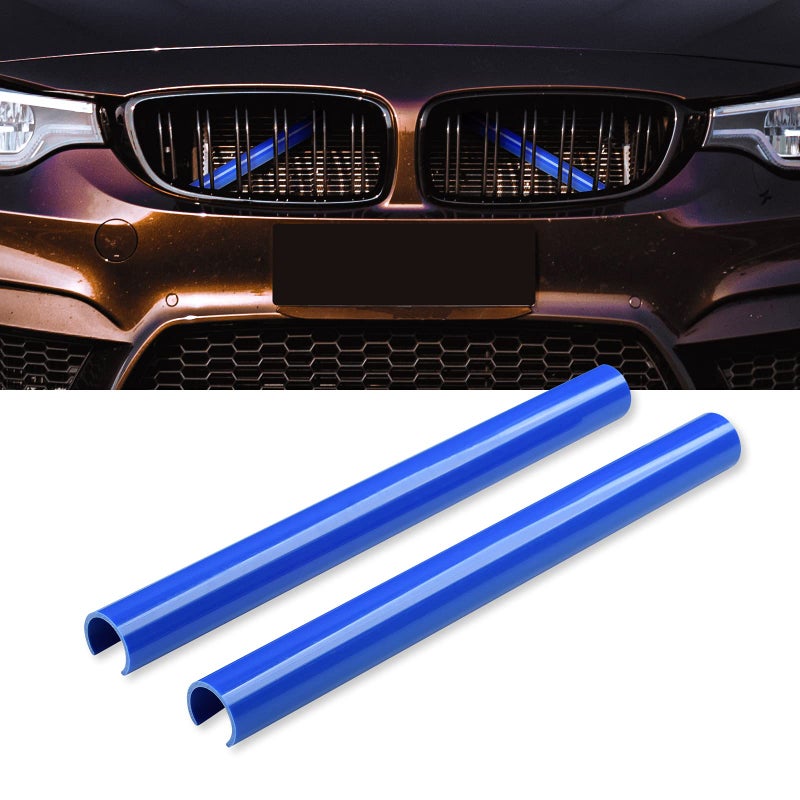 Generic AggAuto Grille Inserts Stripes Compatible with BMW F20 F30 2011-2021, 328i/320i/335i/428i, Blue Grill Insert Accessories Compatible with BMW 1/2/3/4/5 Series F21/F22/F23/F45/F46/F31/F32/F33/F34/F36  - Image 1
