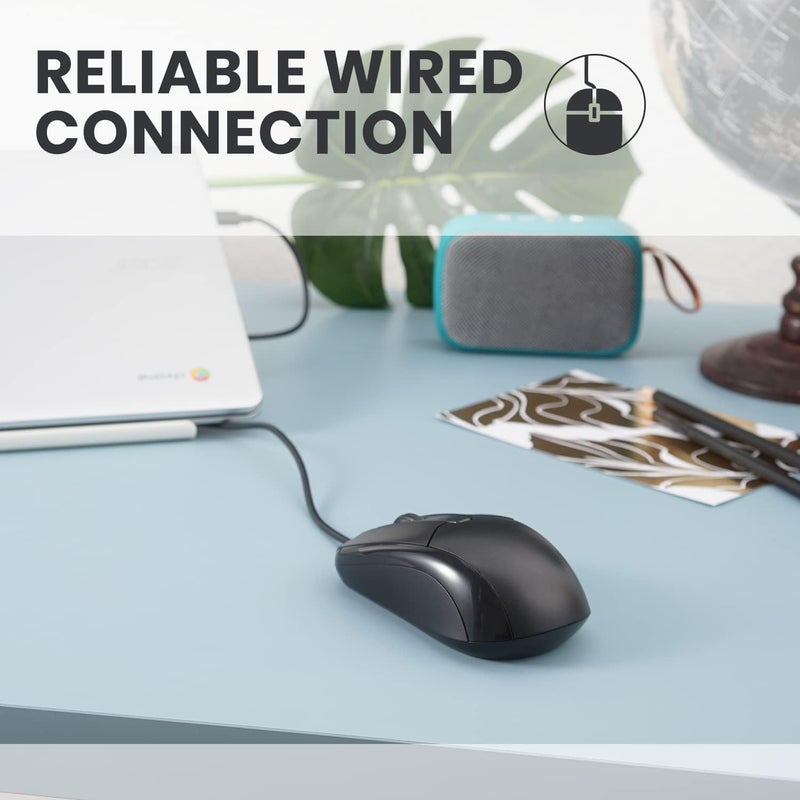 Perixx ماوس بصري سلكي USB Type C من Perixx PERIMICE-209C - كابل بطول 5.9 قدم - 1000 DPI - أسود - Image 2
