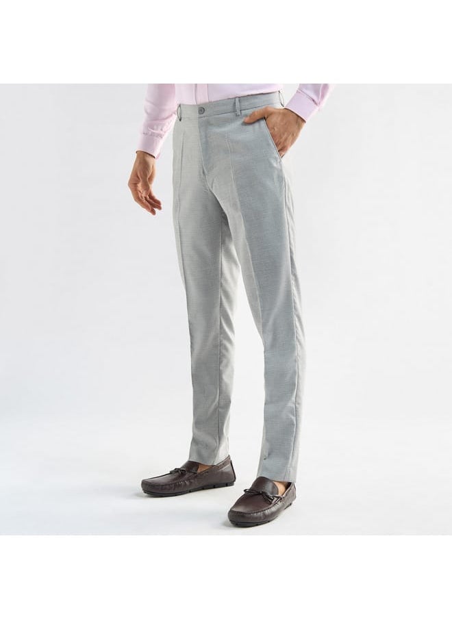 FAV Checked Regular Fit Flexi Waist Trousers with Pockets  - Image 1