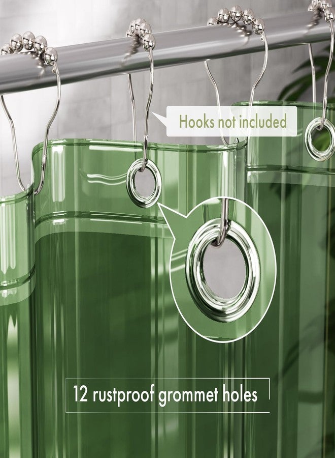 AmazerBath Extra Long Shower Curtain Liner 72x84, Clear Green Shower Liner 84 Inches Long, Plastic Shower Curtain Liners, Cute Tall Shower Liner, PEVA Bathroom Shower Curtain Liners & 3 Magnets - Image 4