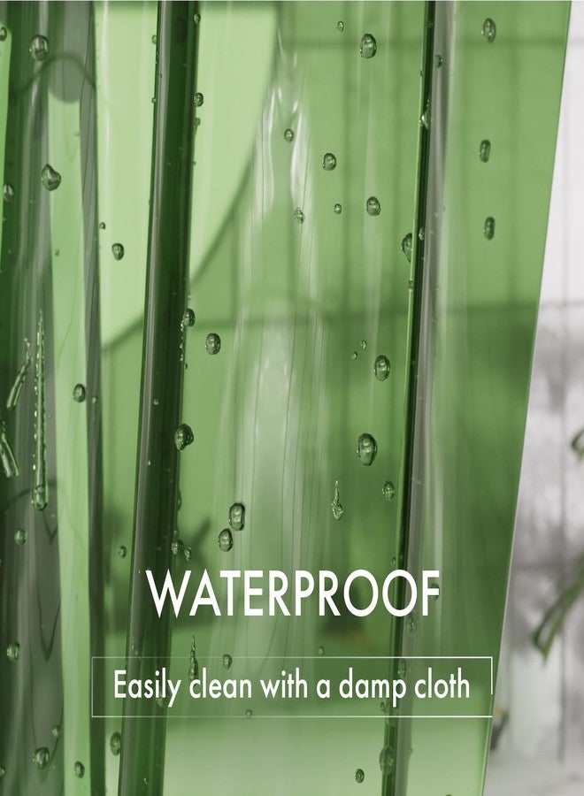 AmazerBath Extra Long Shower Curtain Liner 72x84, Clear Green Shower Liner 84 Inches Long, Plastic Shower Curtain Liners, Cute Tall Shower Liner, PEVA Bathroom Shower Curtain Liners & 3 Magnets - Image 5