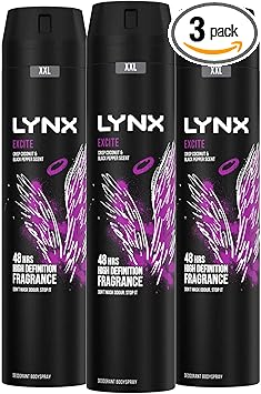 lynx 3 Pack of 250ml Lynx Excite XXL Deodorant Body Spray with 48H Freshness - Image 1