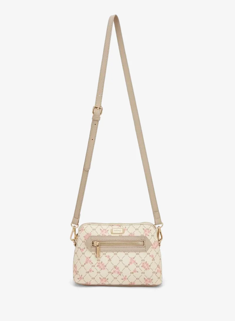 Missy Floral Monogram Print Crossbody Bag