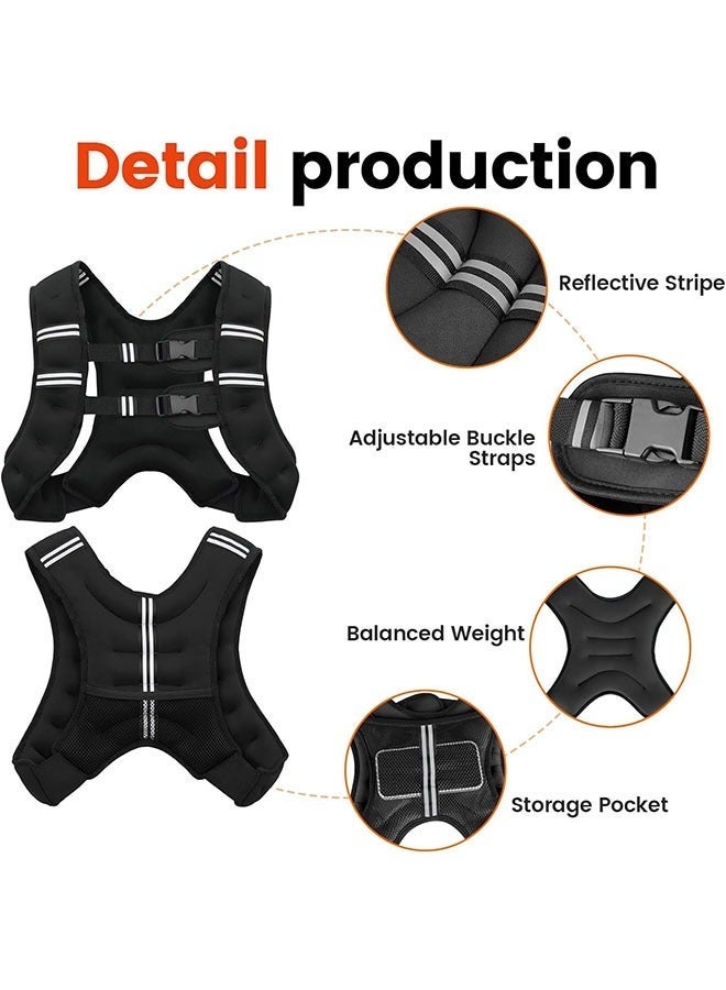 Arabest Weighted Vest,11LB Weight Vest for Men Women, Body Weight Vests Adjustable with Reflective Stripe for Strength Training, Running, Training Workout, Jogging, Walking - Image 3