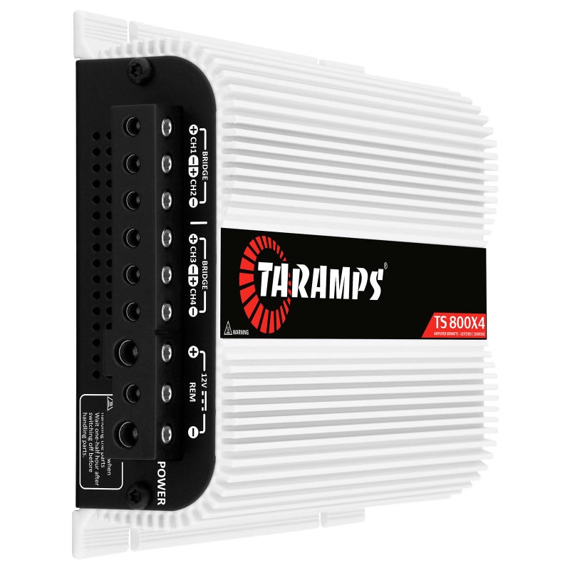 Taramp's Taramps TS 800x4 1 Ohm Multichannel Stereo Amplifier 800 Watts Rms, 4 Channels, Full Range, Car Audio Amp Digital 2 Bridged Channel, Crossover High/Low Pass, with RCA and Automatic High Level Input - Image 2