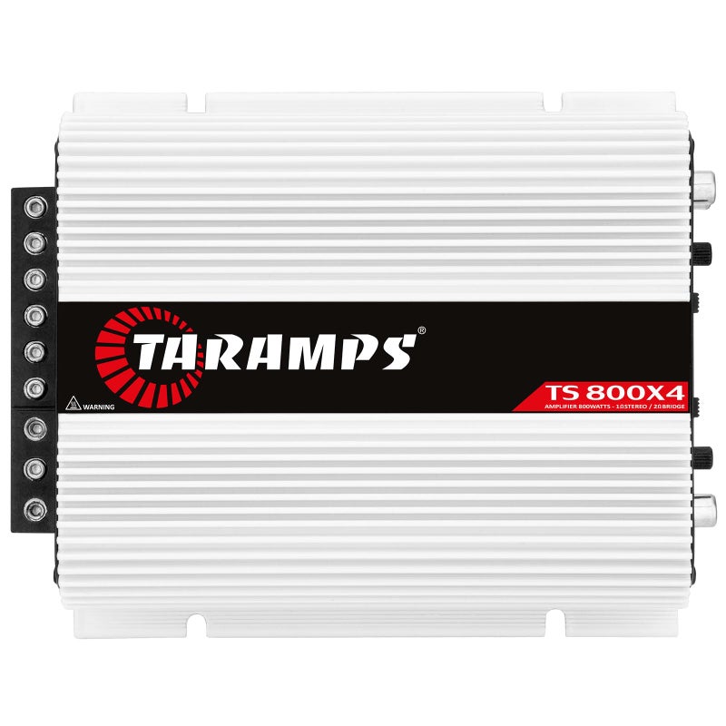 Taramp's Taramps TS 800x4 1 Ohm Multichannel Stereo Amplifier 800 Watts Rms, 4 Channels, Full Range, Car Audio Amp Digital 2 Bridged Channel, Crossover High/Low Pass, with RCA and Automatic High Level Input - Image 1