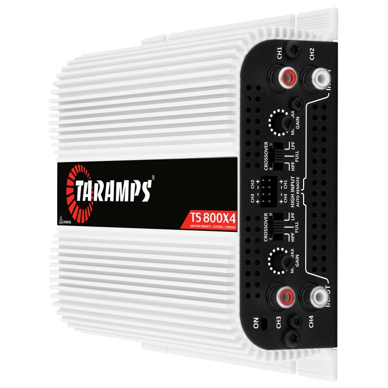 Taramp's Taramps TS 800x4 1 Ohm Multichannel Stereo Amplifier 800 Watts Rms, 4 Channels, Full Range, Car Audio Amp Digital 2 Bridged Channel, Crossover High/Low Pass, with RCA and Automatic High Level Input - Image 3