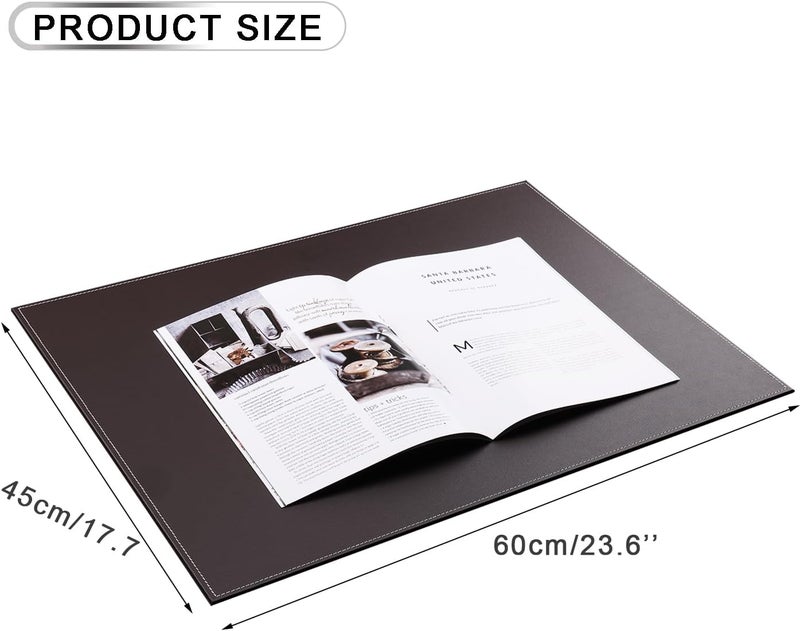 KINGFOM Desk Pad & Mat 24" x 18" Protector Large Mouse Pad PU Leather for Desktops and Laptops (Brown) - Image 2