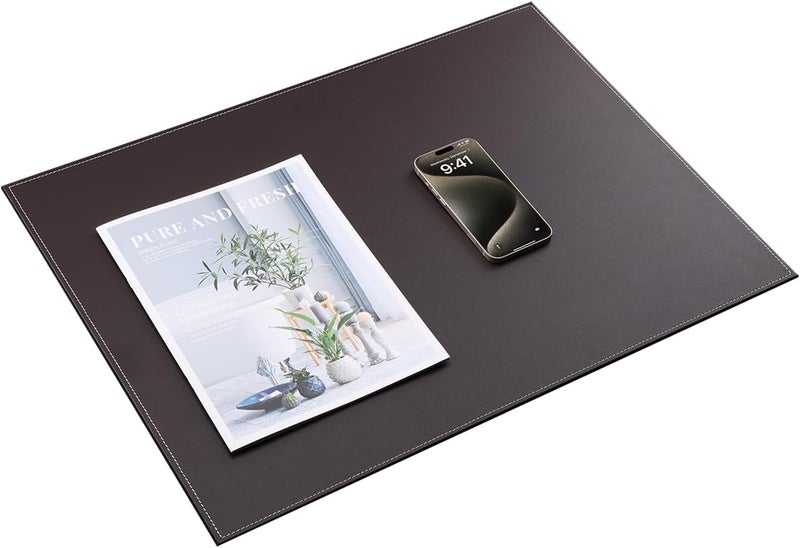KINGFOM Desk Pad & Mat 24" x 18" Protector Large Mouse Pad PU Leather for Desktops and Laptops (Brown) - Image 3