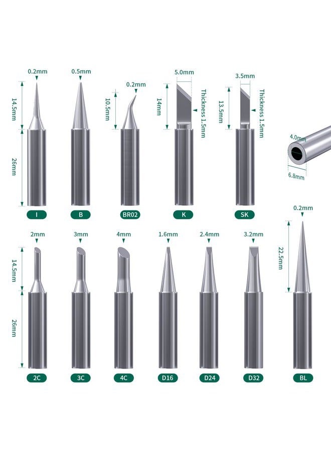 HANGLIFE T18 Soldering Iron Tips with Tip Holder for Hakko FX-888D FX-888 FX8801 FX-600, and More Soldering Stations/Guns - Replacement Solder Tips for Welding Equipment & Accessories (12 pcs) - Image 3