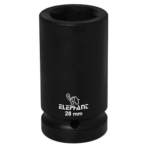 Elephant Metal 1 Inch Square Drive STD Impact Socket 6-Point 28 mm Size 90 mm Length - Image 2