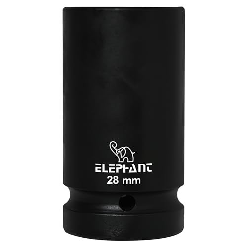 Elephant Metal 1 Inch Square Drive STD Impact Socket 6-Point 28 mm Size 90 mm Length - Image 1