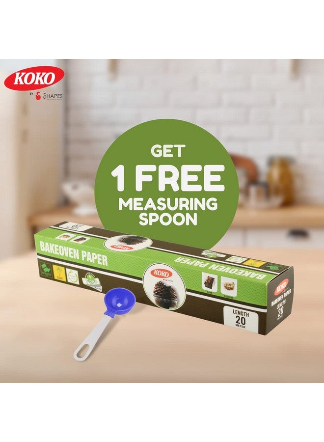 KOKO Bakeoven Paper (20 Meters) | Pack of 1 (100% Oven Safe & Microwave Safe Upto 240° C) and Free Measuring Spoon Inside - Image 2