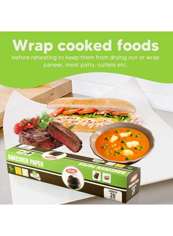 KOKO Bakeoven Paper (20 Meters) | Pack of 1 (100% Oven Safe & Microwave Safe Upto 240° C) and Free Measuring Spoon Inside - Image 3