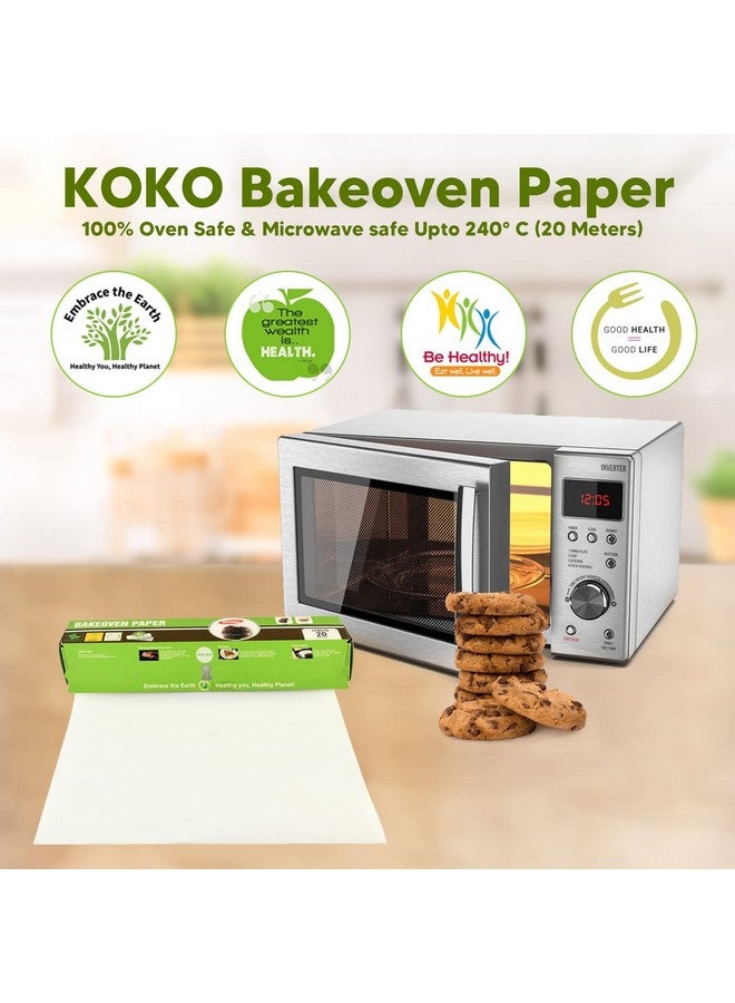 KOKO Bakeoven Paper (20 Meters) | Pack of 1 (100% Oven Safe & Microwave Safe Upto 240° C) and Free Measuring Spoon Inside - Image 4