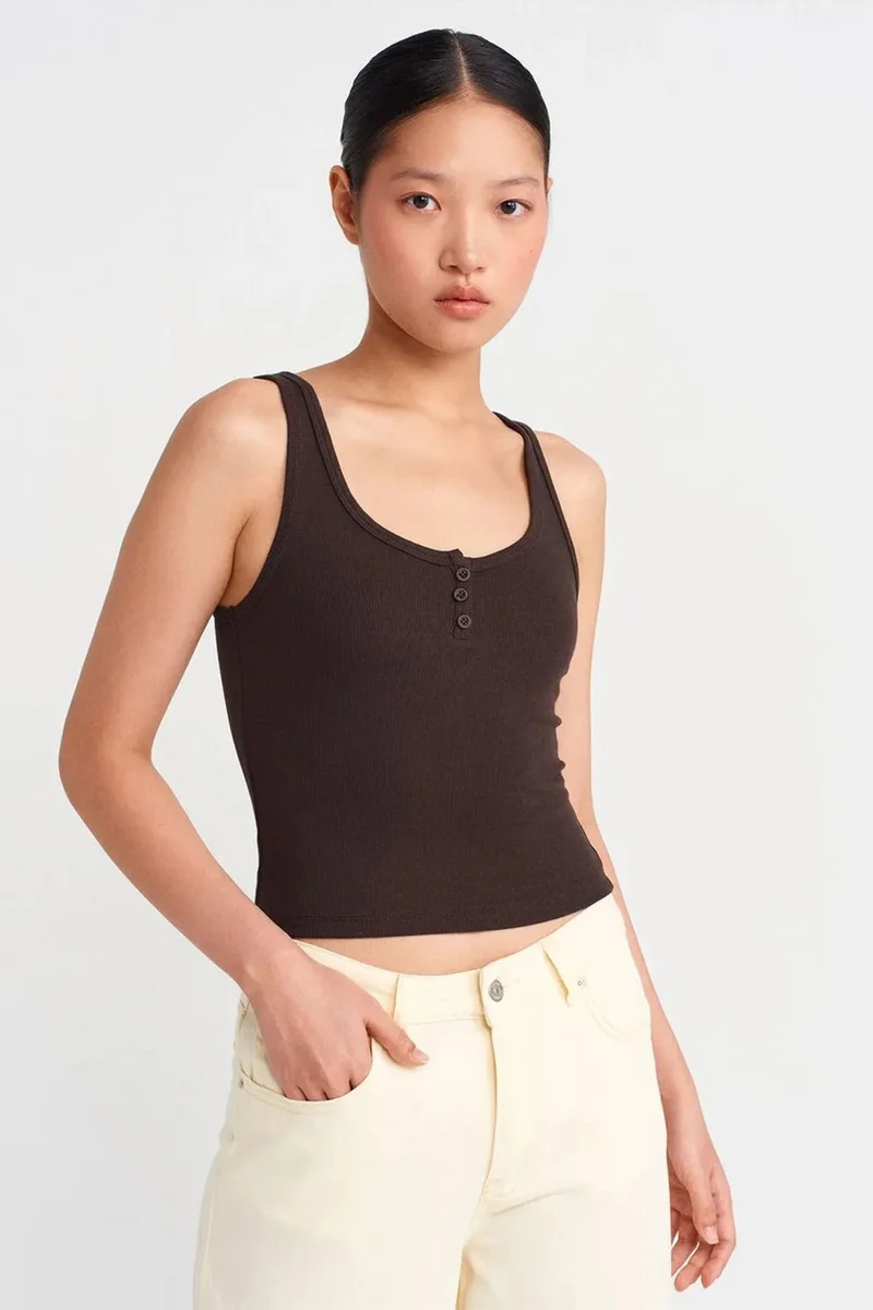 DILVIN Slim Fit Crop Cami Blouse